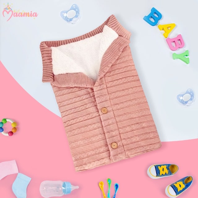 Greta | Babyschlafsack mit Fleece-Fell-Rosa-40x70 cm-Becker Boutique