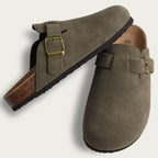 Leaf | Boston sandals made of suede with ergonomic footbed and cork sole