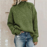 Women's Loose Fit Knit Sweater | Cable Knit Pattern