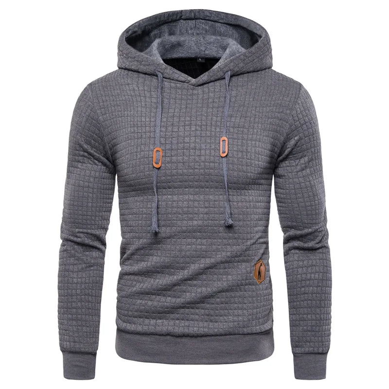 Sven | Herren Chunky Rib Hoodie mit verstellbarer Kapuze-Dunkelgrau-S-Becker Boutique