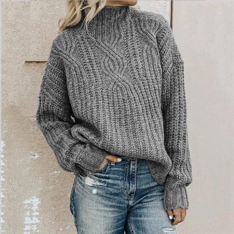 Strickpullover Damen Lockere Passform | Zopfmuster