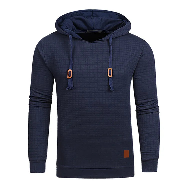 Sven | Herren Chunky Rib Hoodie mit verstellbarer Kapuze-Dunkelblau-S-Becker Boutique