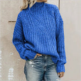 Women's Loose Fit Knit Sweater | Cable Knit Pattern