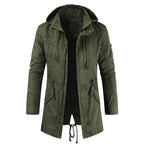 Herren Lange Feldjacke | Mit Kapuze