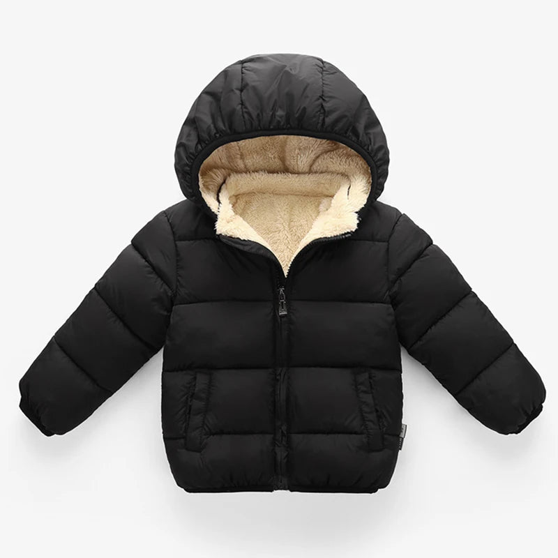 Baby & Kinder Winterjacke | Warm Gefüttert mit Fleece & Kapuze