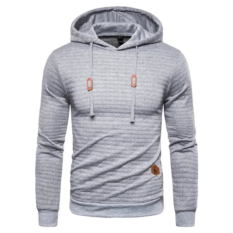 Sven | Herren Chunky Rib Hoodie mit verstellbarer Kapuze-Hellgrau-S-Becker Boutique