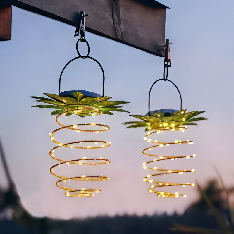 Hängende Ananas | Dekorative Solarleuchten für den Garten-Ananas (1+1)-Becker Boutique