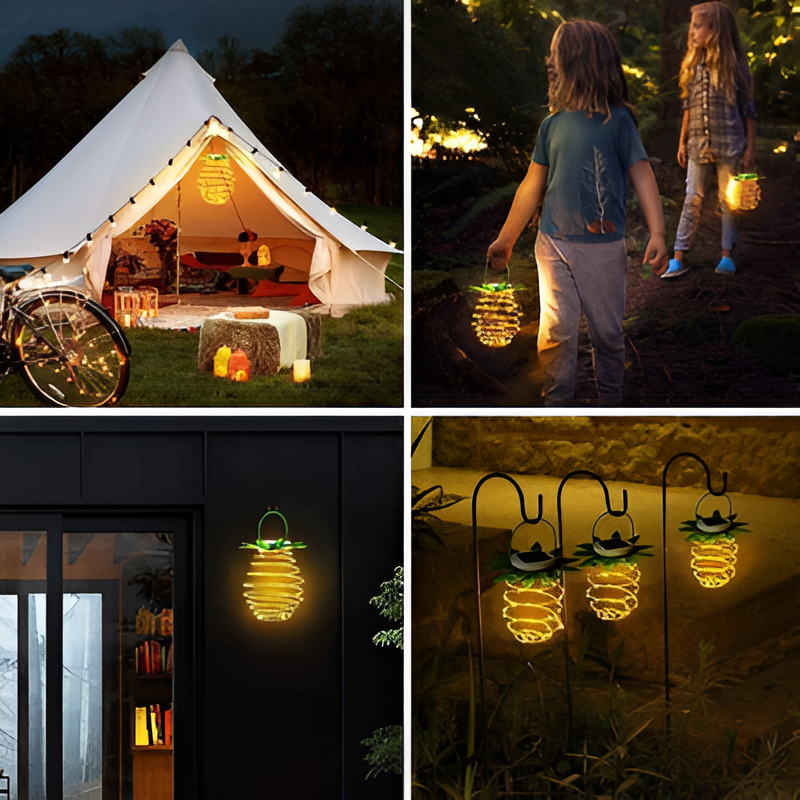 Hängende Ananas | Dekorative Solarleuchten für den Garten-Ananas (1+1)-Becker Boutique