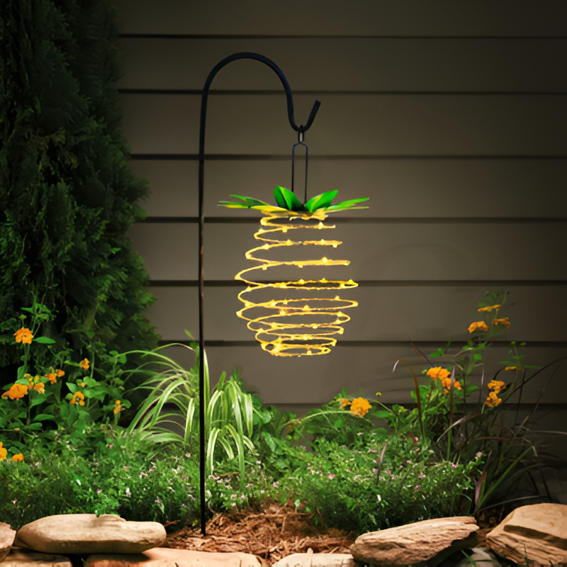 Hängende Ananas | Dekorative Solarleuchten für den Garten-Ananas (1+1)-Becker Boutique