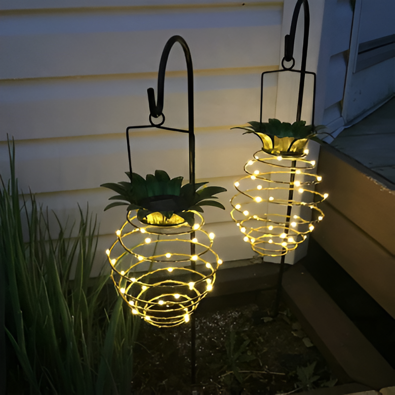 Hängende Ananas | Dekorative Solarleuchten für den Garten-Ananas (1+1)-Becker Boutique