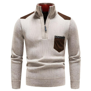 Heinrich | Herren Strickjacke mit Reißverschluss-Beige-S-Becker Boutique