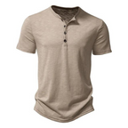 Henley | Herren-Polo - Henley-Kragen atmungsaktives Herren-T-Shirt-Khaki-S-Becker Boutique