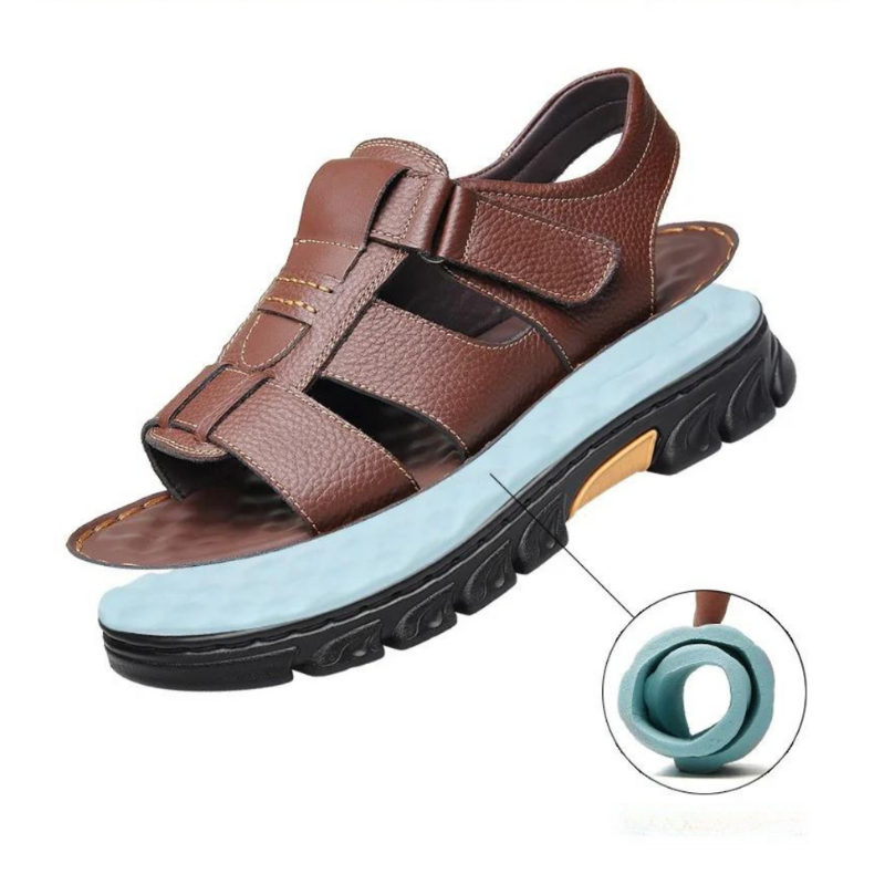 Herman | Bequeme orthopädische Ledersandalen für Männer-Becker Boutique