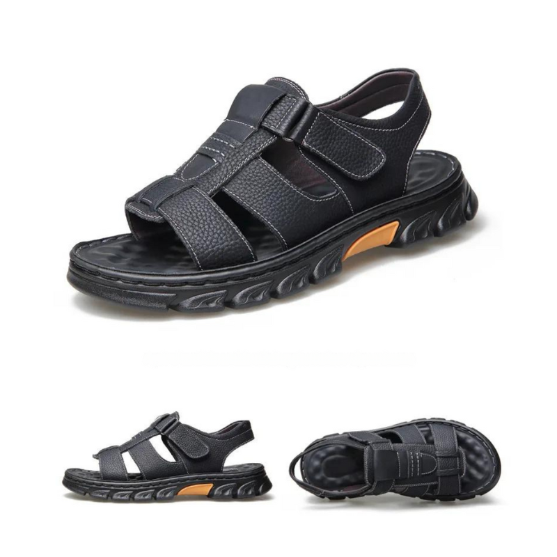Herman | Bequeme orthopädische Ledersandalen für Männer-Becker Boutique