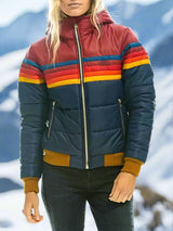 Hesterr | Wintersport Plüschmantel für Frauen-Marineblau und Rot-XS-Becker Boutique
