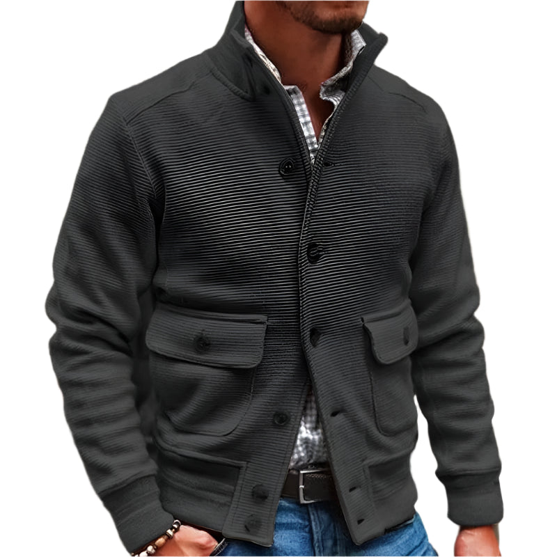 Fort | Klassisk herrevest med knaplukning og lommer-Sort-Fort | Gilet Classique pour Hommes avec Fermeture à Boutons et Poches - €39-Bentzen Butik