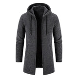 Ivan | Herren-Kapuzenjacke Mittellang aus Wolle-Dunkelgrau-S-Becker Boutique