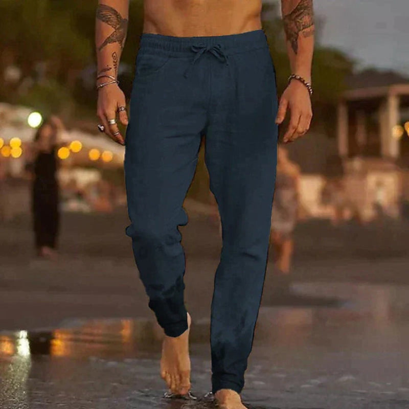 Vayden | Herren Leichte Hosen Sommer | Leinenoptik