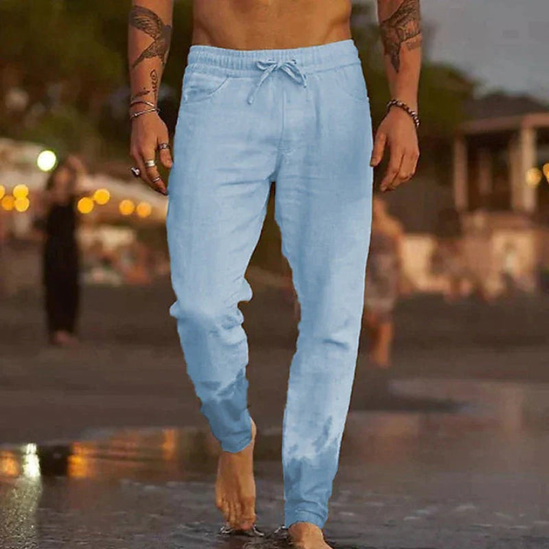 Vayden | Herren Leichte Hosen Sommer | Leinenoptik