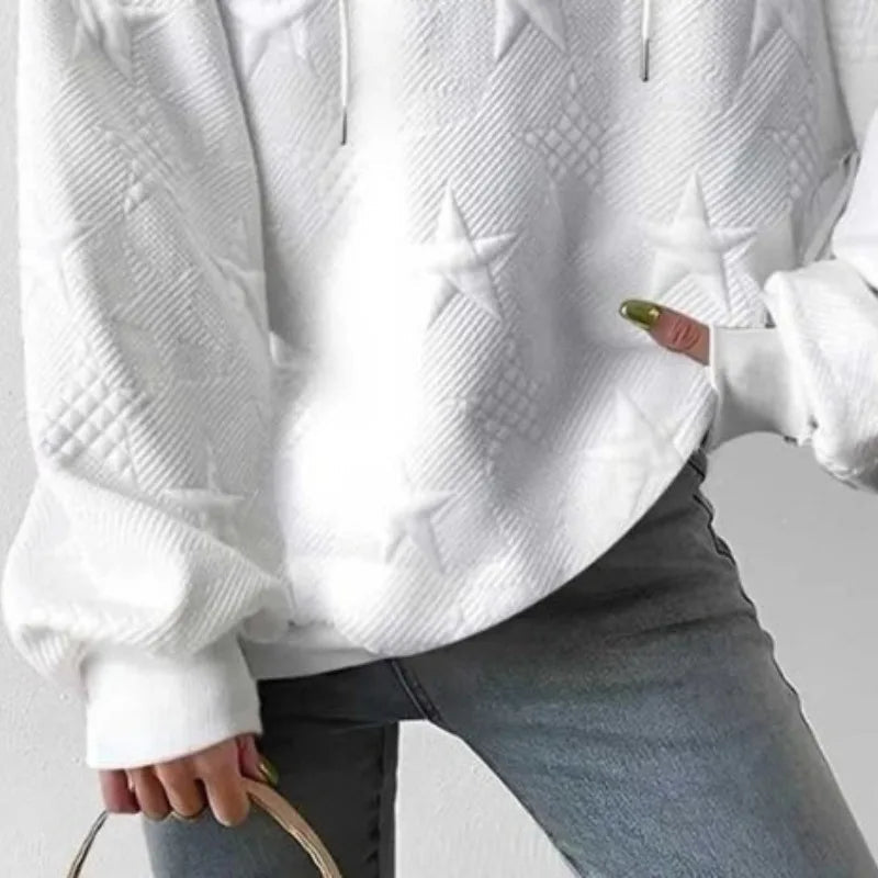 Jade | Weißes Oversized Sweatshirt mit Kapuze-Becker Boutique