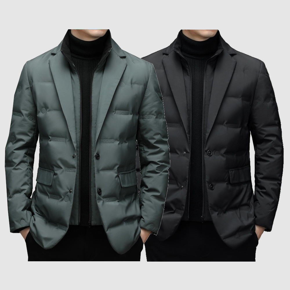Classic men's down jacket | Black | Grey