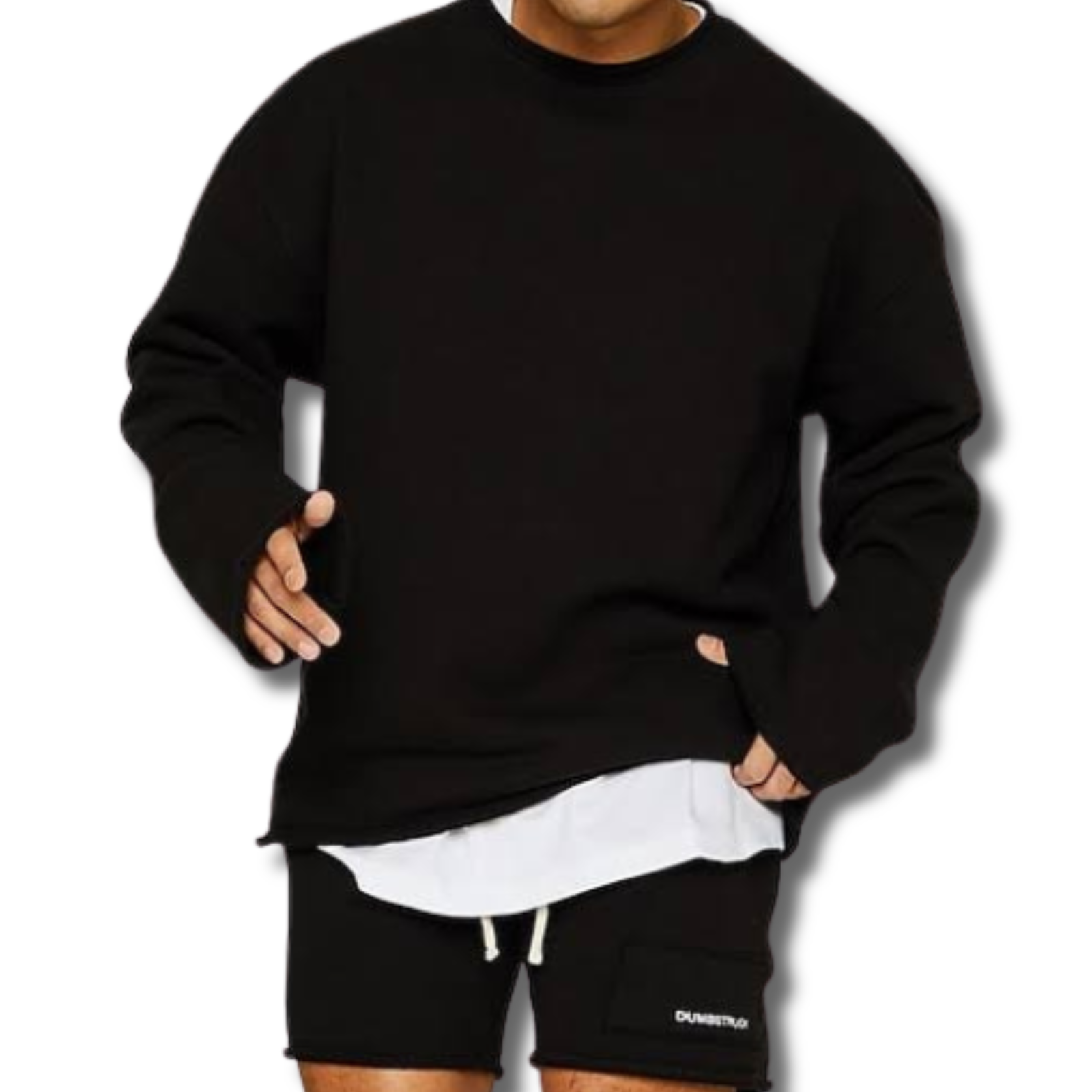Jancko | Activewear Herren Comfort Crew Pullover-Schwarz-M-Becker Boutique