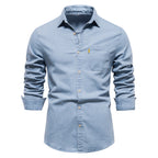 Jasper | Denim Hemd für Männer-Hellblau-S-Becker Boutique
