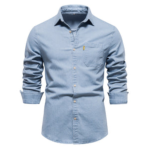 Jasper | Denim Hemd für Männer-Hellblau-S-Becker Boutique