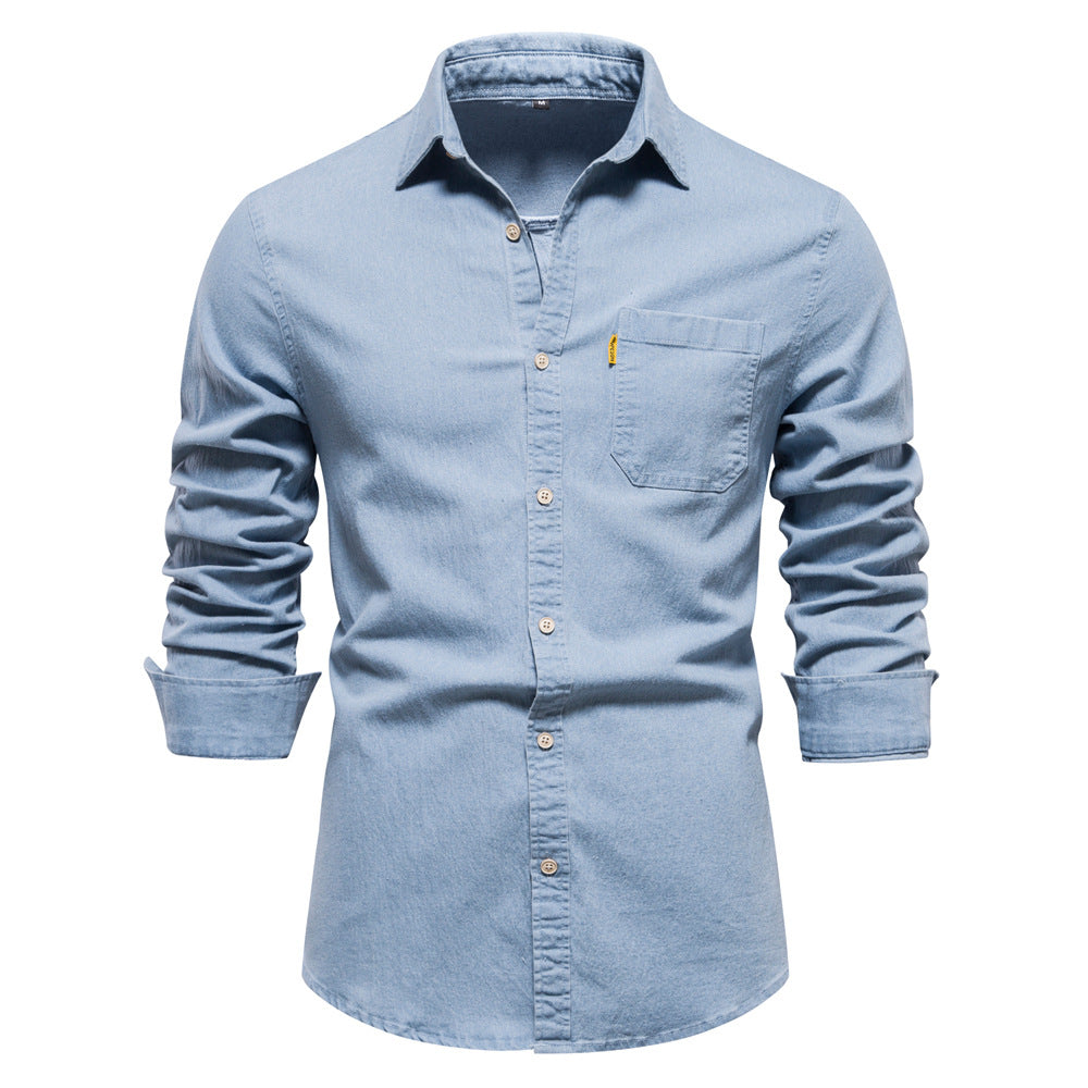 Jasper | Denim Hemd für Männer-Hellblau-S-Becker Boutique