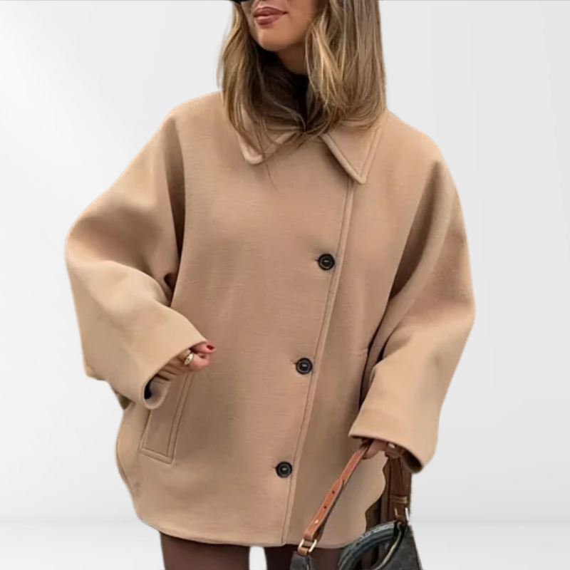 Jessy | Oversized Mantel in Beige für Frauen