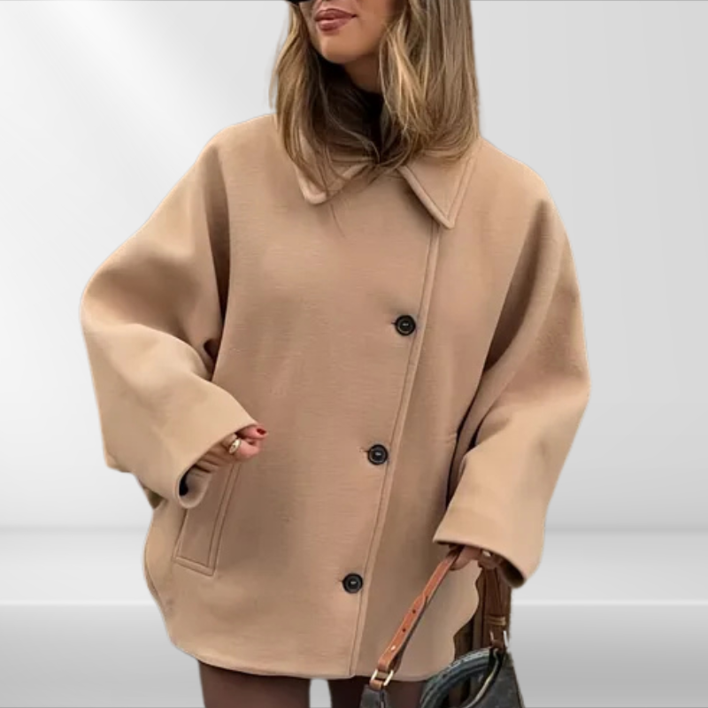 Jessy | Oversized Mantel in Beige für Frauen