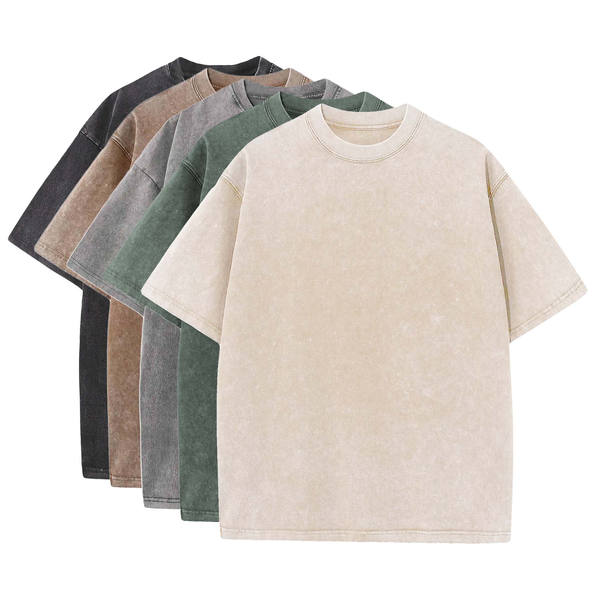 Jimmy | Vintage Oversized O-Neck Shirt 5er-Pack