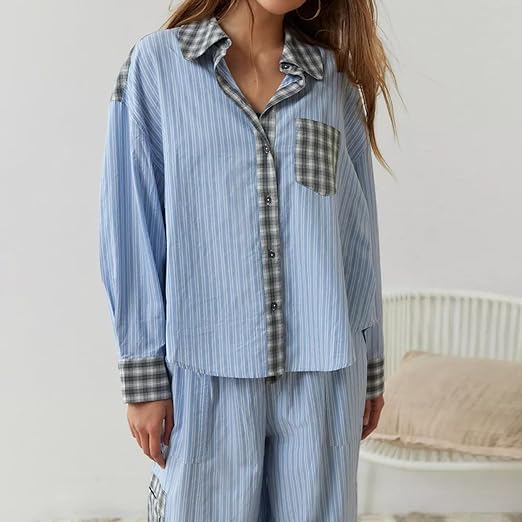 Johanna | Luxuriöses Loungewear-Set-Blau-S-Becker Boutique
