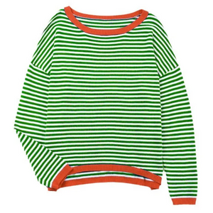 Jollie | Gestreifter Pullover-Grün-S-Becker Boutique
