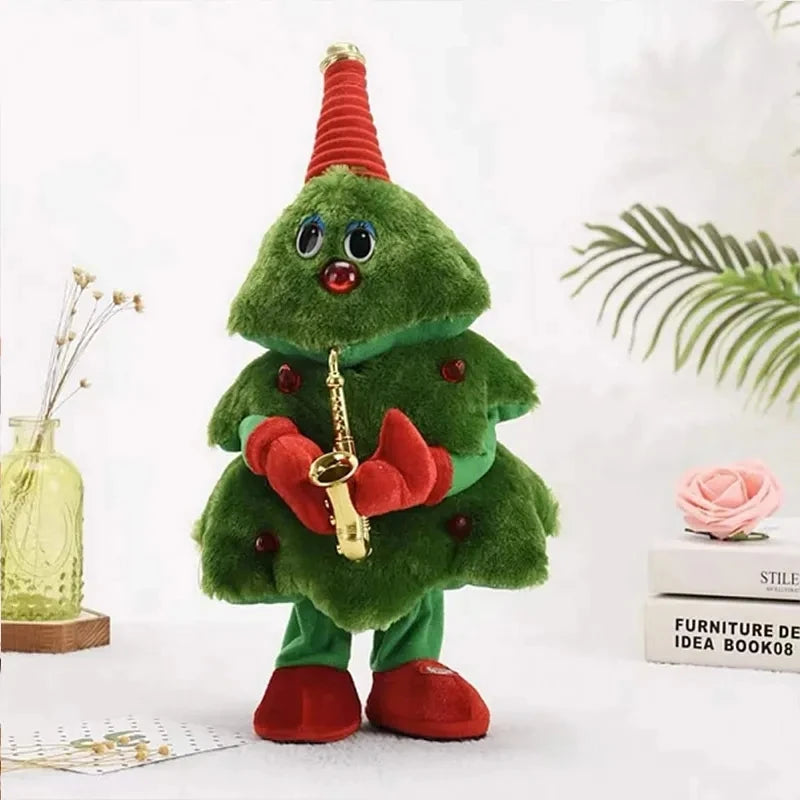 Jolly | Singender und tanzender Weihnachtsbaum Spielzeug-40 x 21.5 cm-Mit Saxophon-Becker Boutique