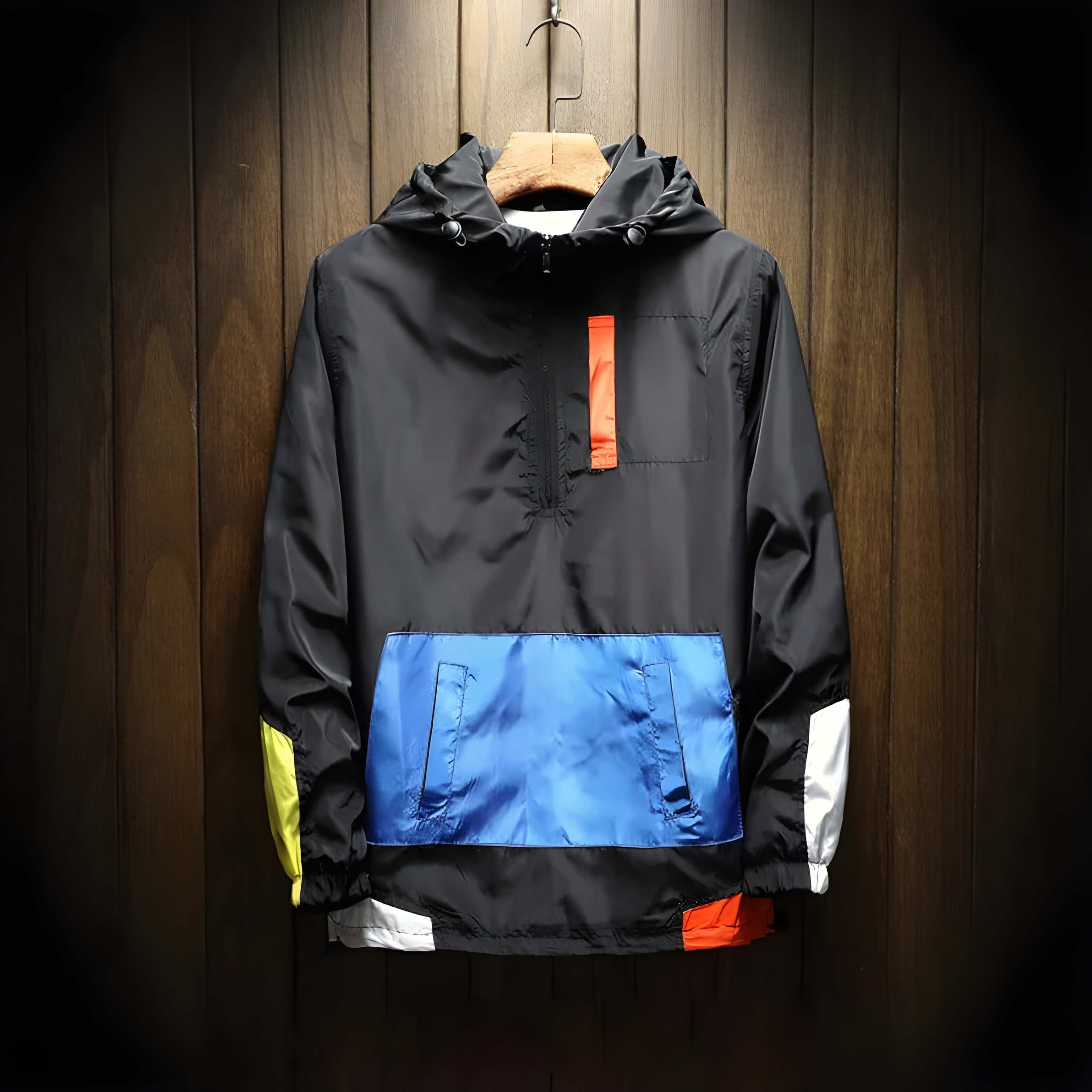 Jordan | Windbreaker-Jacke mit halbem Reißverschluss-Schwarz-XS-Becker Boutique