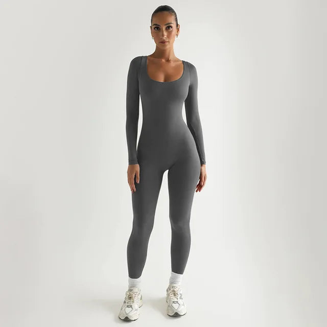 JumpSuit | Ganzkörper-Shapewear-Grau-S-Becker Boutique