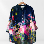 Karla | Damen Bluse mit künstlerischem Druck und Knopfleiste