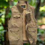 Kasper | Vintage Mehrfachtaschen-Westen-Khaki-M-Becker Boutique