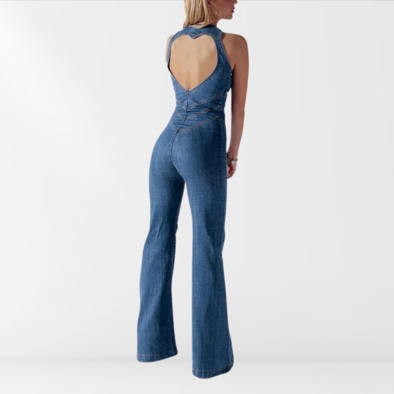 Katia | Denim jumpsuit with zipper