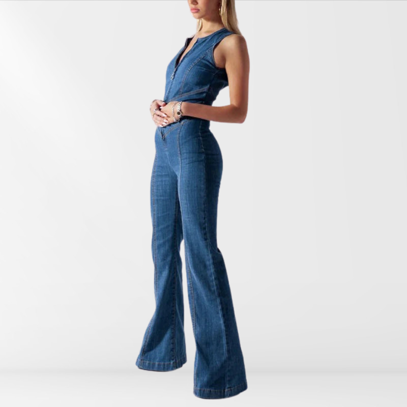 Katia | Denim jumpsuit with zipper