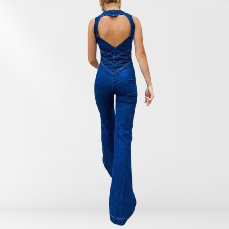 Katia | Denim jumpsuit with zipper