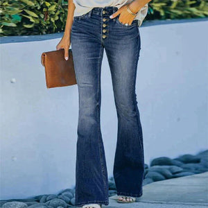 Kerryl | Bootcut-Jeans mit hoher Taille-Blau-S-Becker Boutique