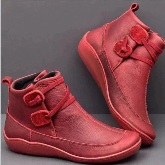 Kev | Wasserdichte Stiefeletten aus Leder-Rot-35-Becker Boutique