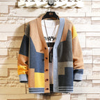 Herren Cardigan | Colourblock & V-Ausschnitt
