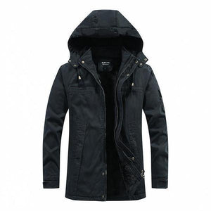 Kiano | Urbane Militärjacke mit Kapuze-Schwarz-S-Becker Boutique