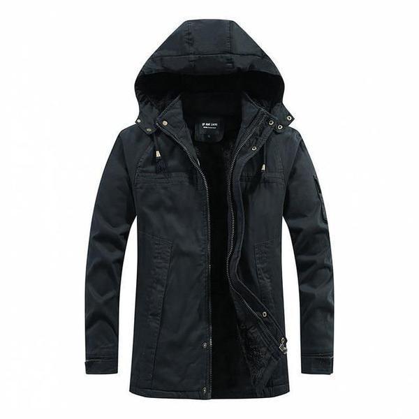 Kiano | Urbane Militärjacke mit Kapuze-Schwarz-S-Becker Boutique