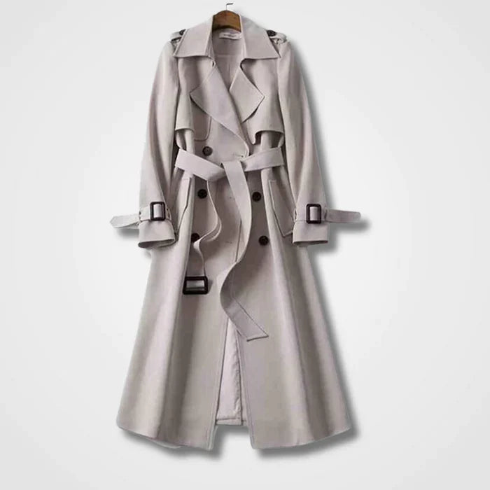 Kira | Langer eleganter Trenchcoat für Damen-Beige-S-Becker Boutique