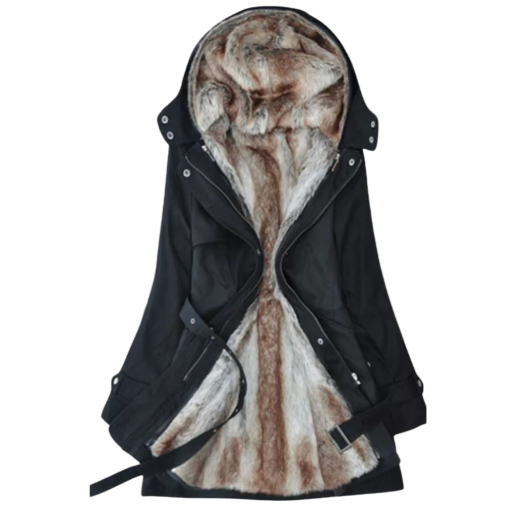 Damen Parka Winter | Mit Kapuze & Gürtel