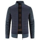 Kurt | Gestrickte Fleece Jacke-Blau-M-Becker Boutique